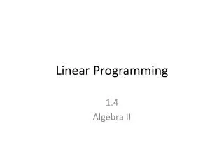 Linear Programming