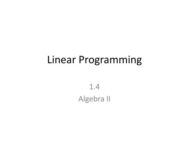 linear programming