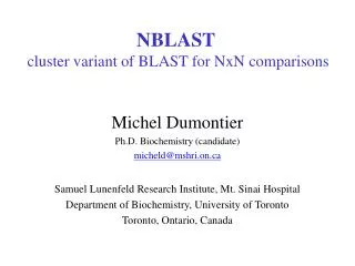 NBLAST cluster variant of BLAST for NxN comparisons