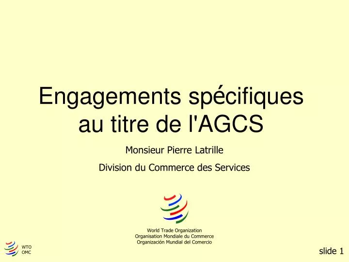 engagements sp cifiques au titre de l agcs