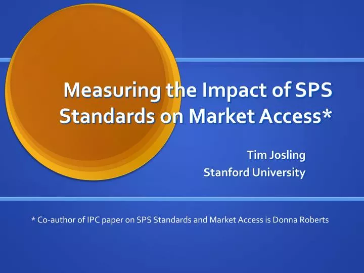 measuring the impact of sps standards on market access