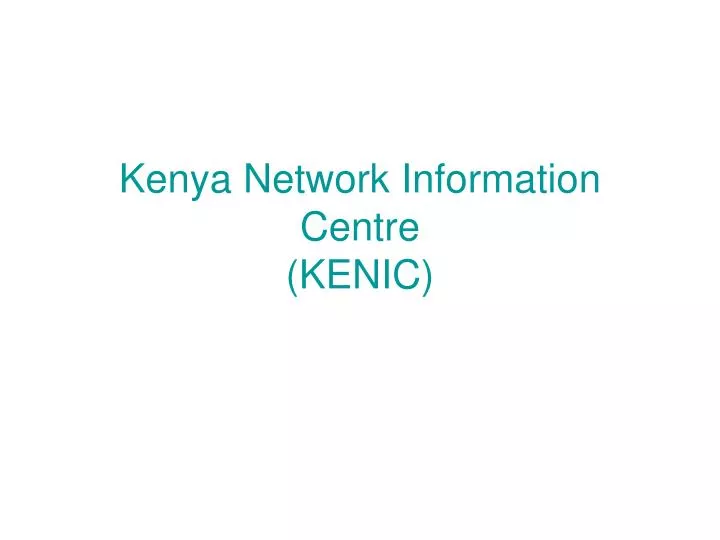 kenya network information centre kenic