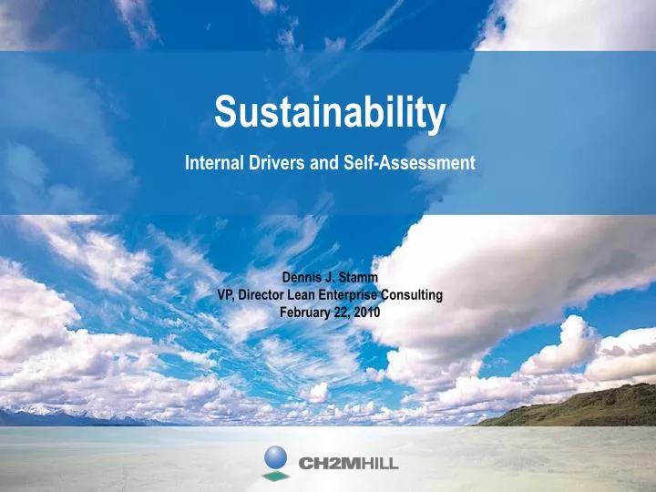 sustainability internal drivers and self assessment