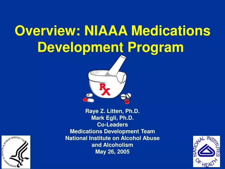 overview niaaa medications development program