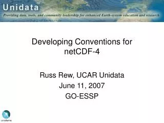 Developing Conventions for netCDF-4