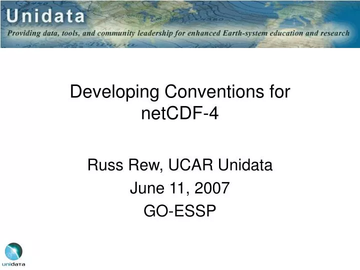 developing conventions for netcdf 4