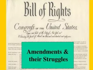 Amendments &amp; their Struggles