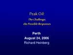 Peak Oil: The Challenge, the Possible Responses - slide 1