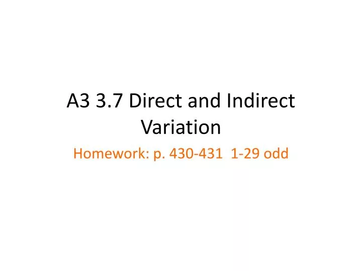 a3 3 7 direct and indirect variation