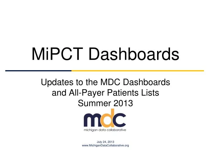 mipct dashboards