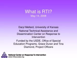 What is RTI? May 14, 2008