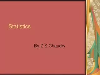 Statistics