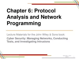 Chapter 6: Protocol Analysis and Network Programming