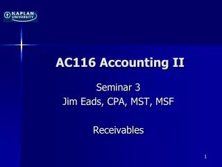 AC116 Accounting II