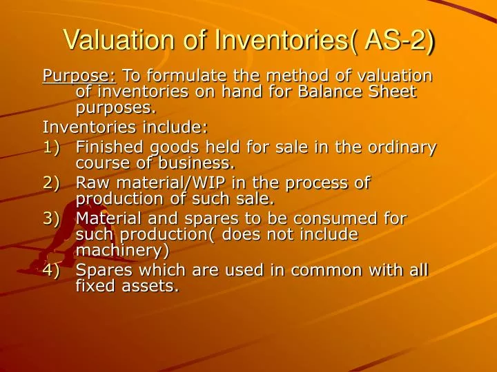 valuation of inventories as 2
