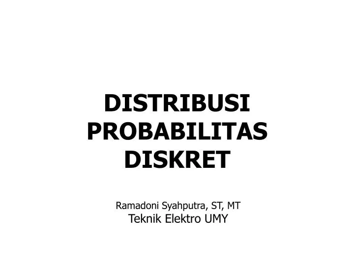 distribusi probabilitas diskret