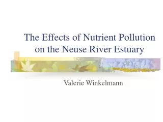 the effects of nutrient pollution on the neuse river estuary