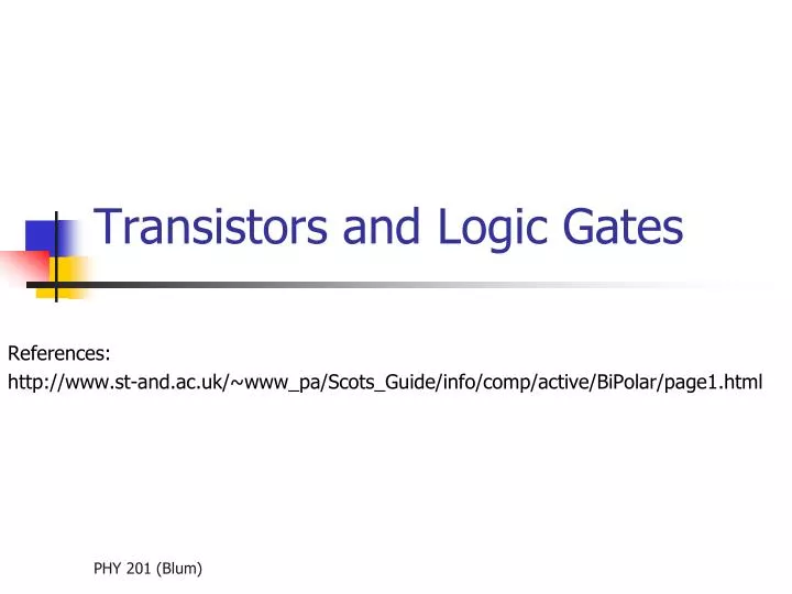 transistors and logic gates
