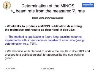 Determination of the MINOS ? e beam rate from the measured ? ? rate