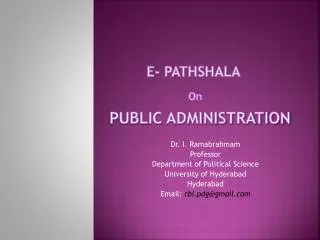 E- Pathshala On Public Administration