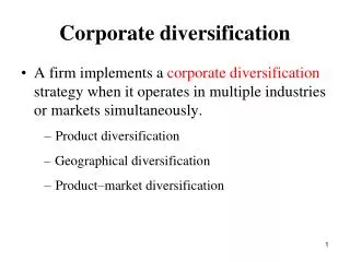 Corporate diversification