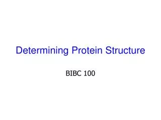 Determining Protein Structure