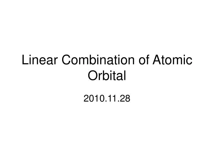 linear combination of atomic orbital