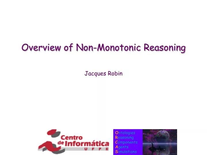 overview of non monotonic reasoning