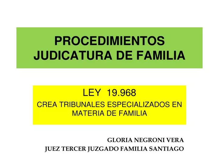 procedimientos judicatura de familia