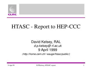 HTASC - Report to HEP-CCC
