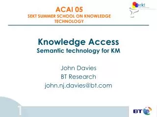 Knowledge Access Semantic technology for KM