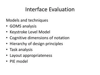 Interface Evaluation