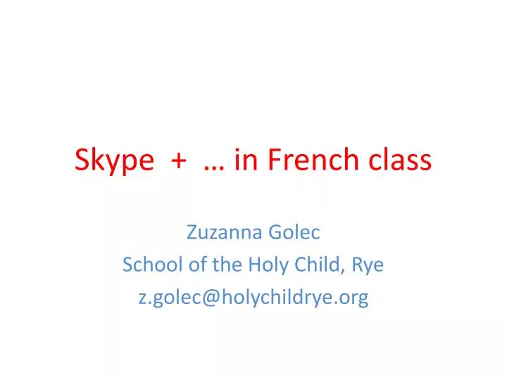 skype in french class