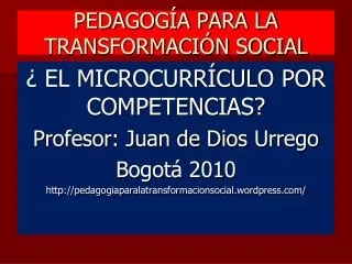 pedagog a para la transformaci n social