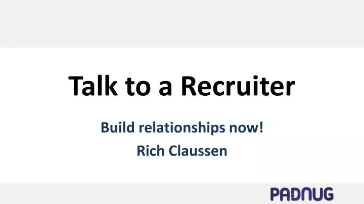 talk to a recruiter