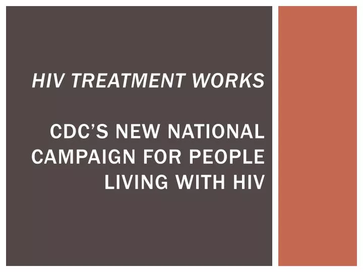 hiv treatment works cdc s new national campaign for people living with hiv