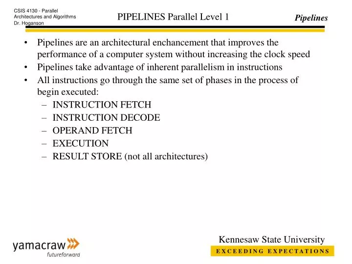 pipelines parallel level 1