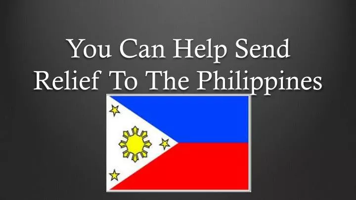 you can help send relief to the philippines
