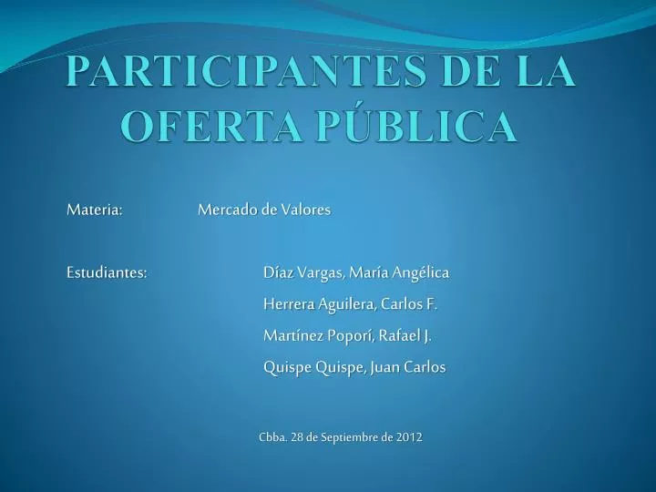 participantes de la oferta p blica