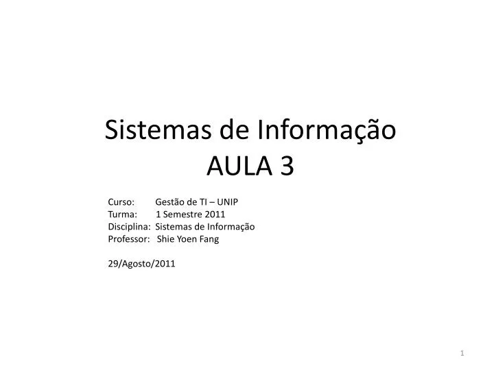 sistemas de informa o aula 3