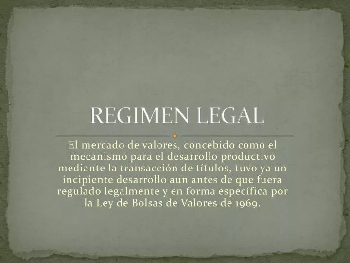 regimen legal