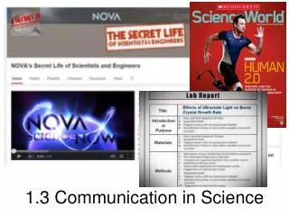 1.3 Communication in Science