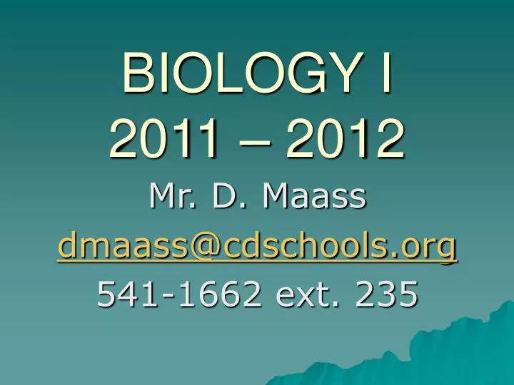 biology i 2011 2012