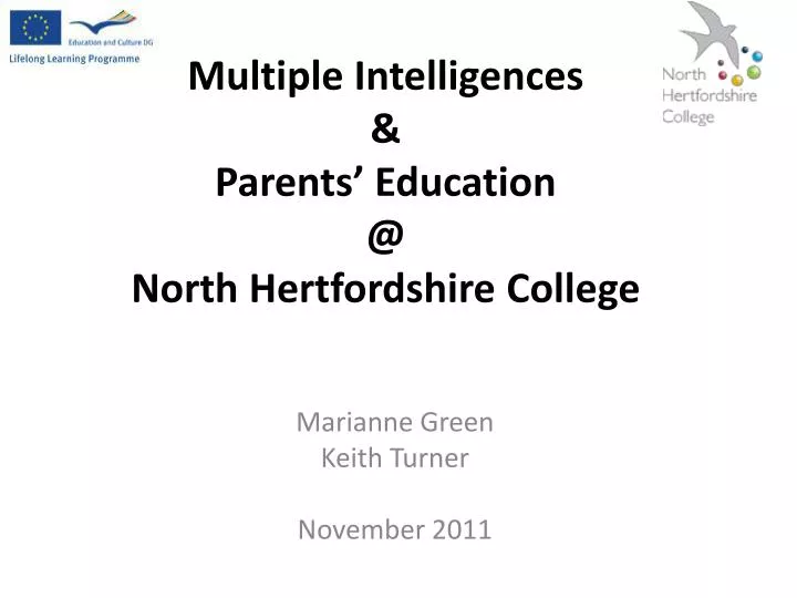 multiple intelligences parents education @ north hertfordshire college