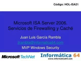 microsoft isa server 2006 servicios de firewalling y cach