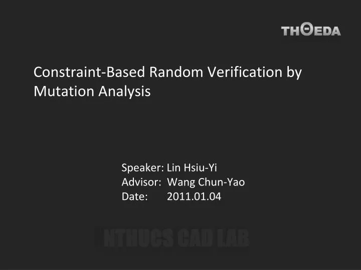 constraint based random verification by mutation analysis