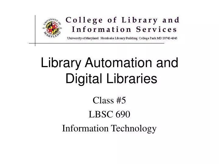 library automation and digital libraries