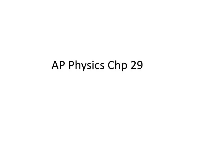 ap physics chp 29