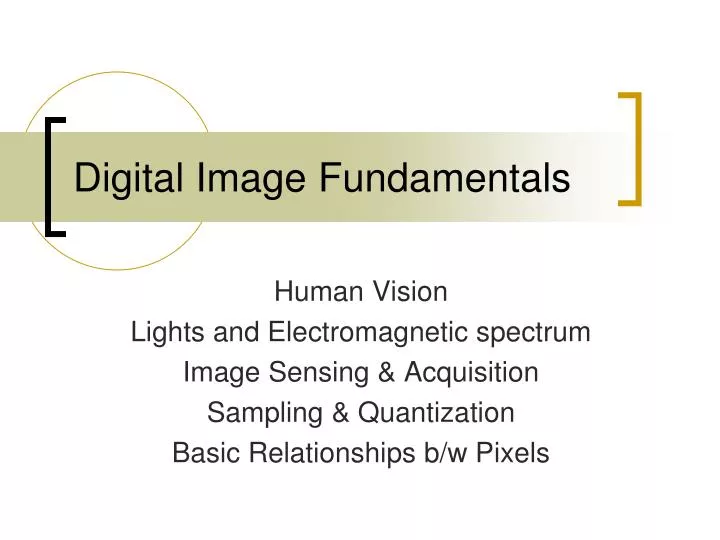 digital image fundamentals