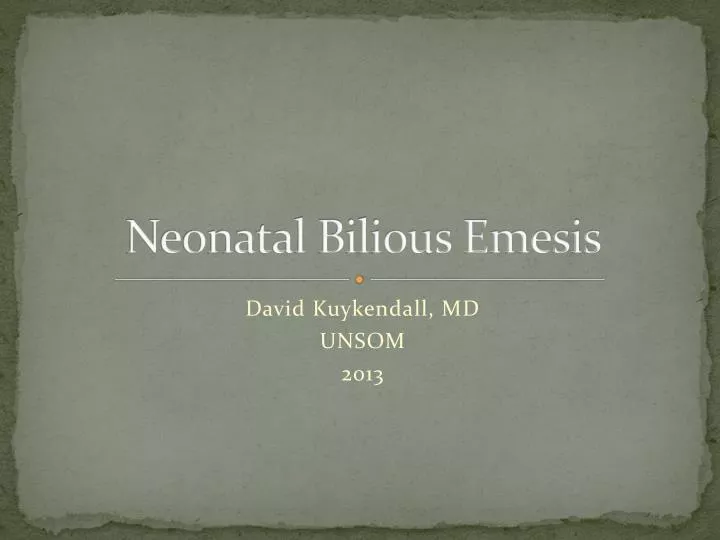 neonatal bilious emesis